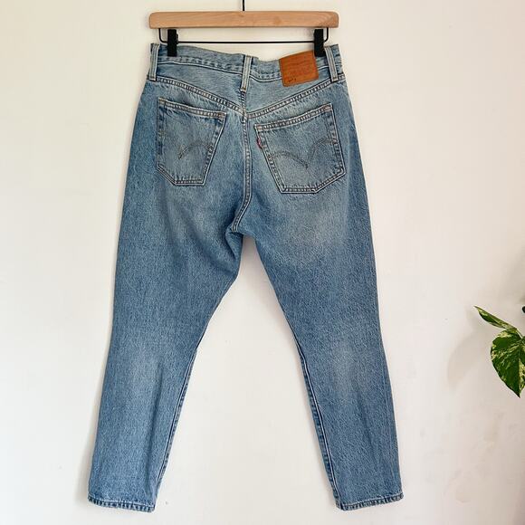 Levi's 501 Distressed Button Flu Skinny Jeans Size 28 - Picture 4 of 6